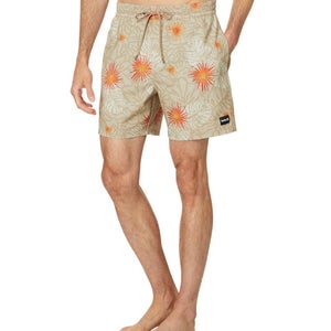 Hurley Cannonball Volley Boardshorts Men's Small Khaki Drawstring Waist DSGL252