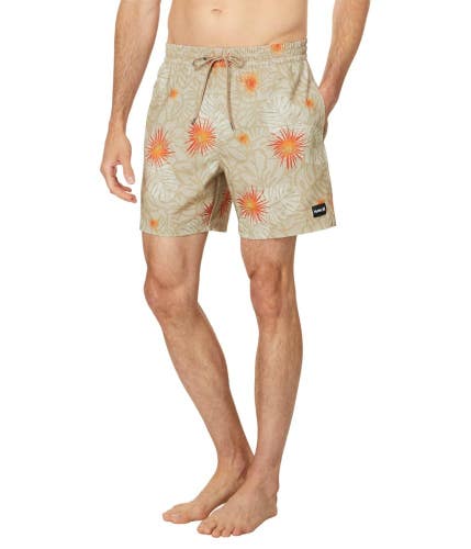 Hurley Cannonball Volley Boardshorts Men's Small Khaki Drawstring Waist DSGL252