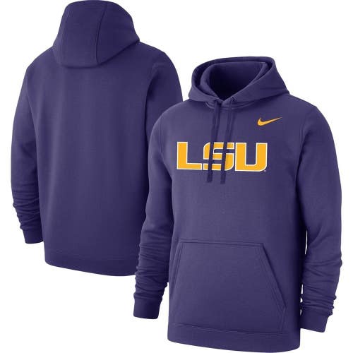 Nike LSU Tigers Hoodie Men's 2XL Purple Gold Wordmark Logo Long Sleeve DSGL291