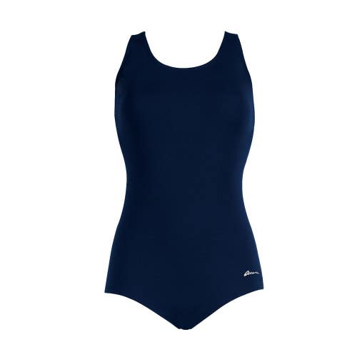 Dolfin Aquashape Conservative Swim Lap Suit Women 8 Blue Crossback Strap DSGL447