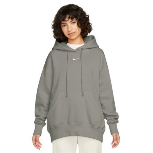 Nike Sportswear Phoenix Fleece Hoodie Women's Small Light Gray Pullover DSGL359