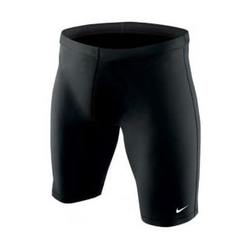Nike Core Solid Swim Shorts Boys 24 Black Stretch Elastic Waist Swimwear DSGL384