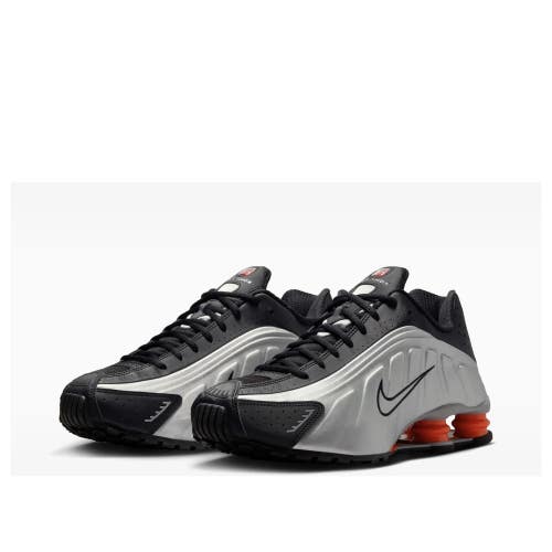 Nike Shox R4 OG HQ1988-002 Men's 8.5 Black Metallic Silver Running Shoes LIQ366