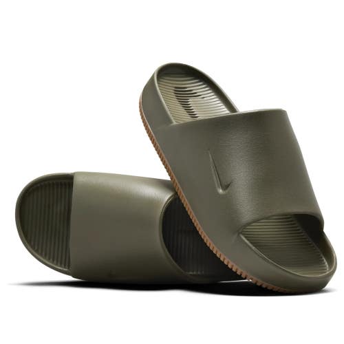 Nike Calm FD4116-203 Sandals Mens US 14 Olive Gum Textured Comfort Slides LIQ419