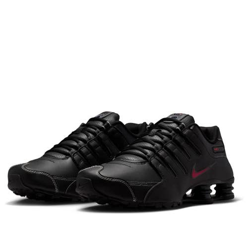Nike Shox NZ 378341-017 Sneakers Mens Black Leather Lace Up Running Shoes LIQ371