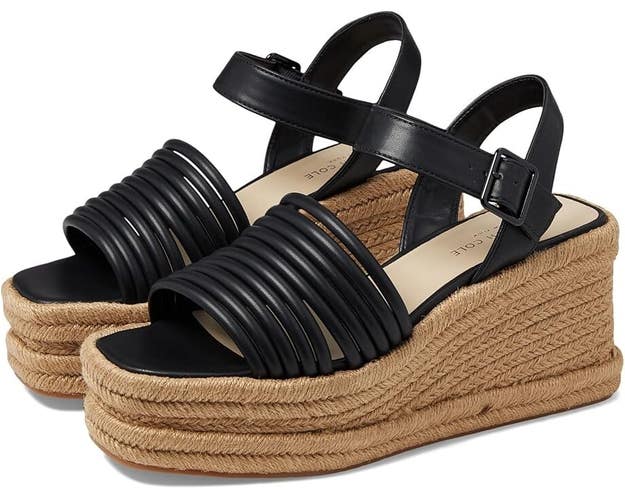 Kenneth Cole New York Shelby KL23SHE01 Espadrille Women 7.5 Black Sandal RHS5563