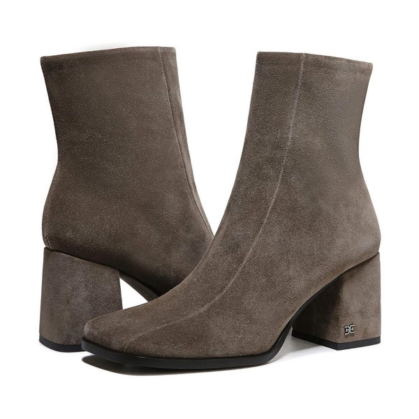 Sam Edelman Mayla Boots Women's 6 Olive Leather Square Toe Ankle Bootie JZZ1127