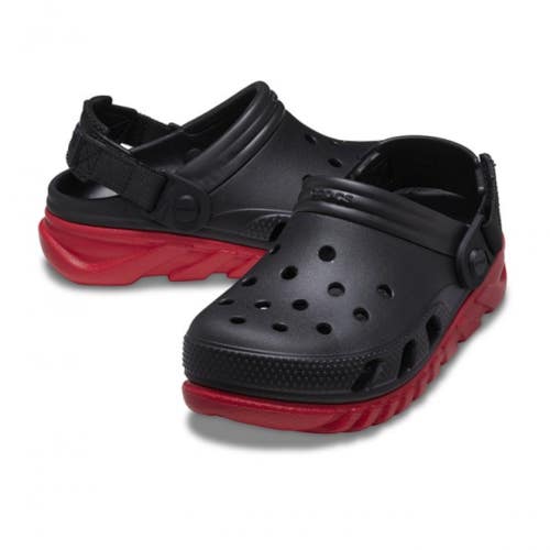 Crocs Duet Max II 208775-0WQ Clog Toddler US 8 Black Red Comfort Shoes KFC726