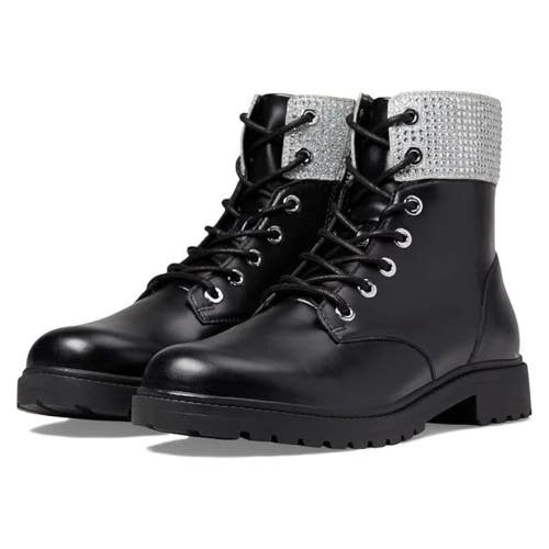 Michael Kors Alistair Boots Women's US 6 Black Leather Round Toe Combat JZZ1137