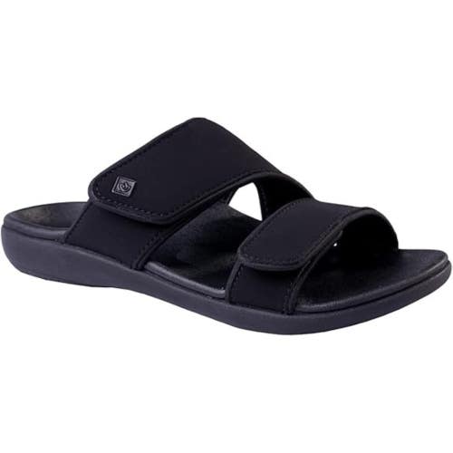 Spenco Sandals Women's 8.5 Wide Black Adjustable Strap Comfort Slide JZZ1235