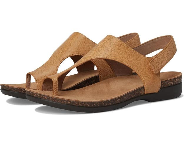 Dansko Reece Thong Women's 5.5-6 Honey Leather Adjustable Strap Sandals JZZ1243