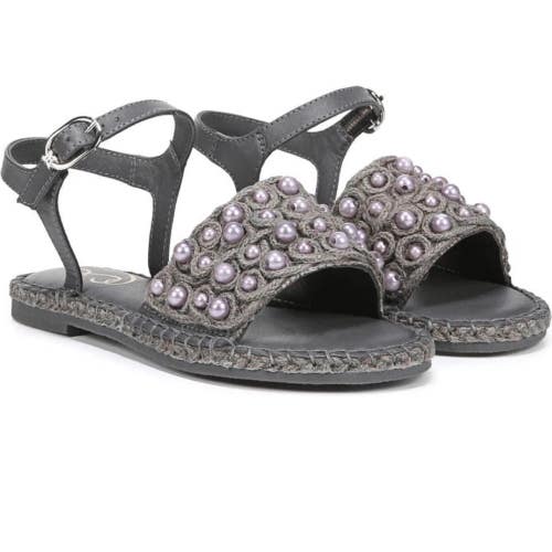 Sam Edelman Holly I1498F1 Sandal Girls US 3 Gray Mini Beaded Ankle Strap GAL243