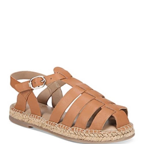 Sam Edelman Kora Sandals Kids US 1 Brown Leather Round Toe Fisherman GAL239