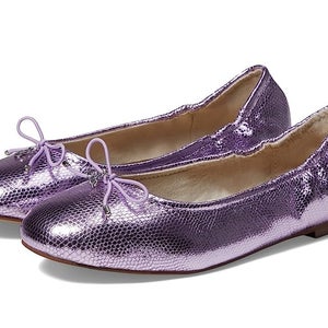 Sam Edelman Felicia Flat Girls US 3 Lilac Quartz Leather Round Toe Ballet GAL242