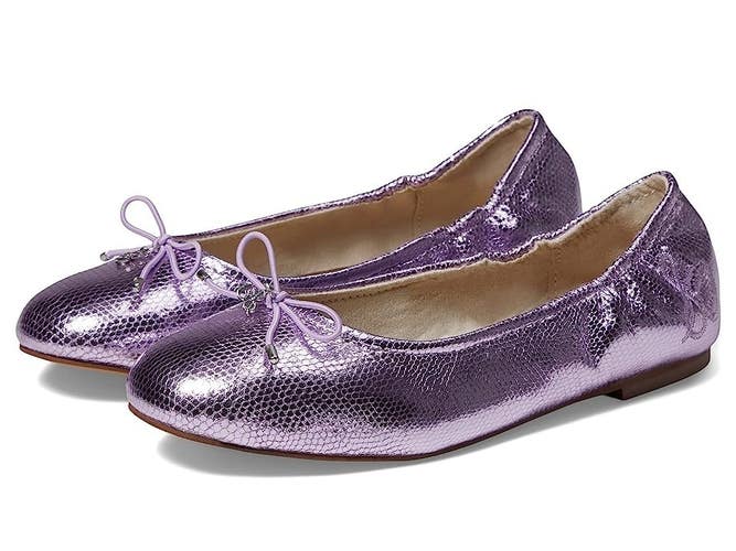 Sam Edelman Felicia Flat Girls US 3 Lilac Quartz Leather Round Toe Ballet GAL242