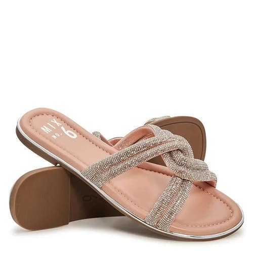 Mix No. 6 Zabette 177204105 Sandals Women's US 9 Nude Rhinestone Slide GAL311