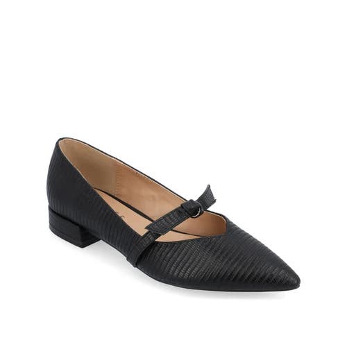Journee Collection Cait Ballet Flats Women's US 8.5 Black Pointed Toe GAL327