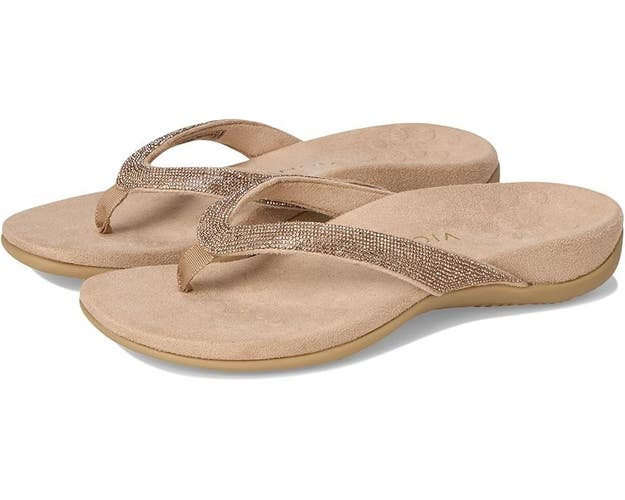 Vionic Dillon Shine I8006F1-250 Sandals Women's 8.5 Champagne Rhinestone GAL277