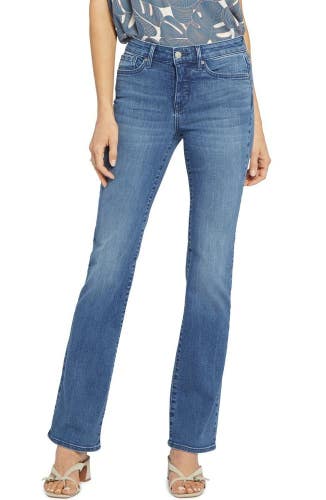 NYDJ Barbara Jeans Women's 0 Blue Denim Cotton Blend Bootcut Leg Zip Fly JDM297