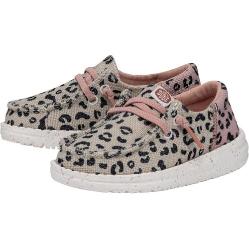 Hey Dude Wendy 40434-1LV Kids 3Y Cream Funk Leopard Slip On Comfort Shoes DAB224