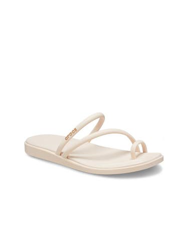 Crocs Miami 209862-0WW Sandals Womens US 9 Beige Toe Loop Comfort Slip On TLW737