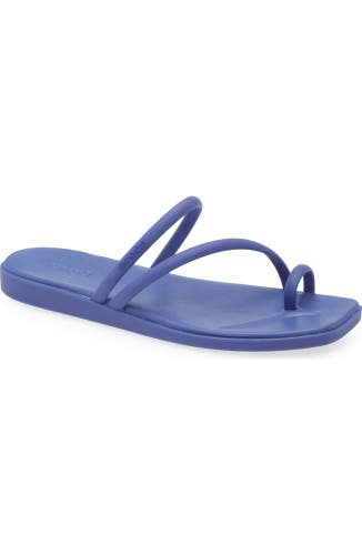 Crocs Miami 209862-4WH Sandals Women's 8 Sapphire Slip On Toe Loop Summer DAB226