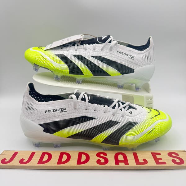 Adidas Predator Elite FG Soccer Cleats JI1082 White Lucid Lemon Men Sz 10.5 NWT Adidas Predator Elite FG Soccer Cleats JI1082 White Lucid  main image 2