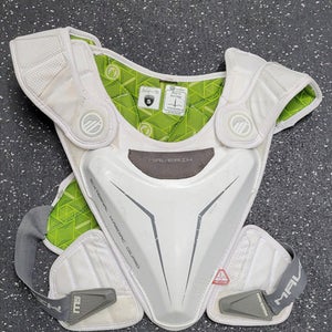 Used Maverik CHARGER EKG Lacrosse Shoulder Pads White SM 11849-S000038131