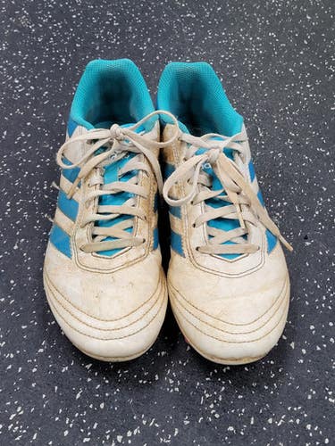 Used Adidas GOLETTO IV Soccer Cleats Carolina Blue And White Senior 8 11849-S000038121