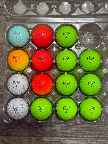 15 Vice Golf Balls (Pro, Pro Plus, Pro Soft, Pro Air) - Colored & Drip Design