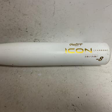 Used Rawlings Icon Carbon RUT418 USSSA 2 3/4 Baseball Bat White And Gold 31" 11855-S000200857