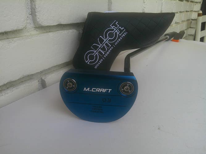 MIZUNO M-CRAFT OMOI Milled Forged Blue 03 Putter - HC and Weight Kit - 34.5"