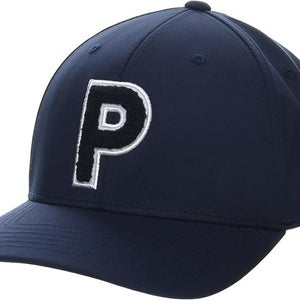 PUMA Chenille P Snapback Golf Hat Cap Adjustable OSFM Color: Deep Marine Navy