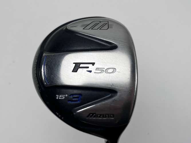 Mizuno F50 3 Fairway Wood 15* Exsar FS2 Stiff Graphite Mens RH Midsize Grip