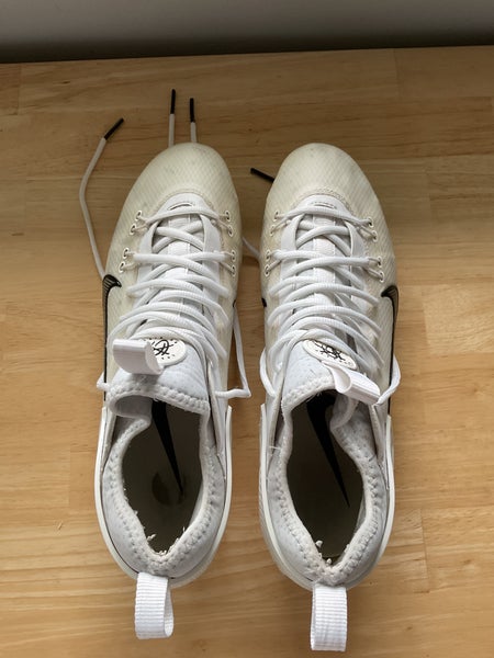 White Men's Size M 11.0 (W 12.0) Adult Nike Huarache 9 Elite Low Low Top (Used)