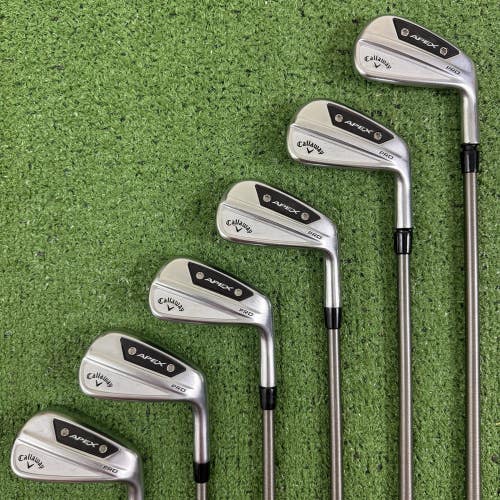 Callaway Apex Pro 24 Iron Set 5-PW AeroTech SteelFiber i95 Stiff Flex +1/2 Long