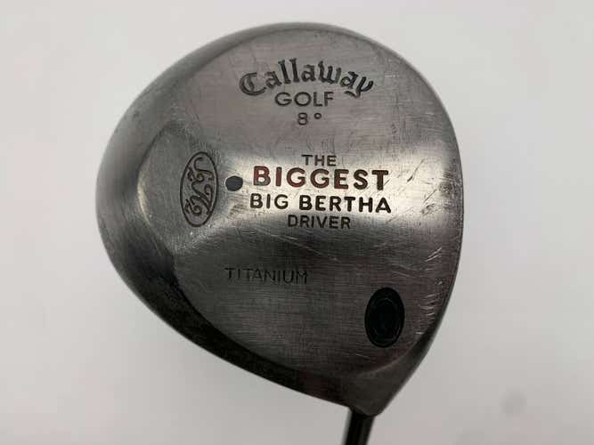 Callaway Biggest Big Bertha Driver 8* Aldila Tour 350 Stiff Graphite Mens RH