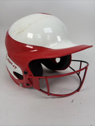 Rip-It Vision Pro Softball Baseball Batting Helmet Red White Size S/M 6-6 7/8