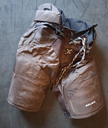 Women's Senior Small +1" Bauer Custom Pro brown Hockey Pants pro stock (Used)