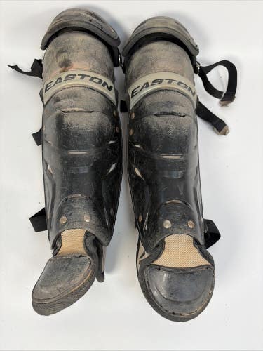 Easton Gametime Youth Catchers Shin Guards, Ages 9-12, Black