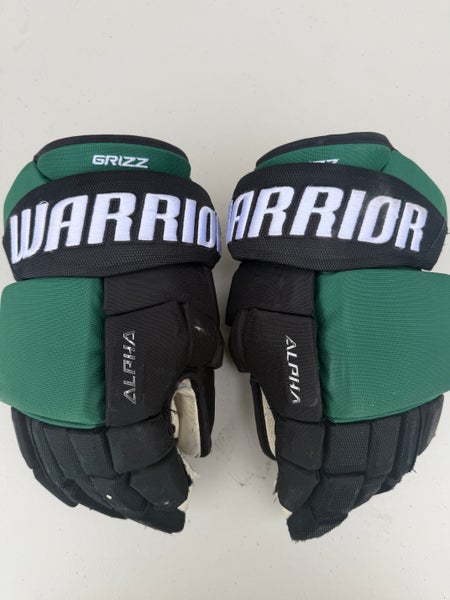 Warrior Alpha LX Pro Stock 15" Hockey Gloves Green Grizzlies 2813