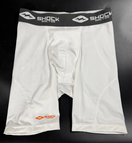 White XL Boys Shock Doctor Compression Shorts - SD 228