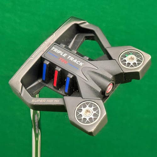 LH Odyssey Triple Track Ten 35" DB Mallet Putter Stroke Lab w/ Super Stroke & HC
