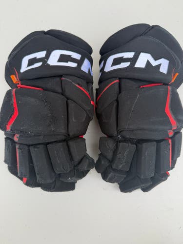 CCM JetSpeed FT1 Hockey Gloves Blackhawks Pro Stock 14” (Used) 3128