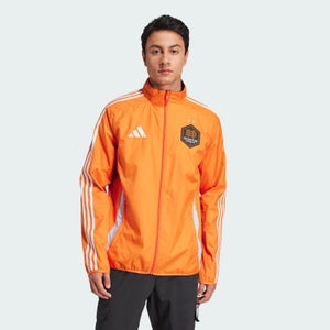 NWT men's large adidas Houston Dynamo FC reversible anthem jacket orange MLS