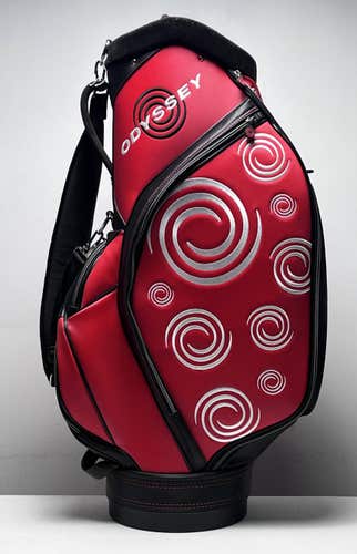 Odyssey Pro Staff Bag Red Odyssey Swirl 6-Way Divide Single Strap Golf Bag