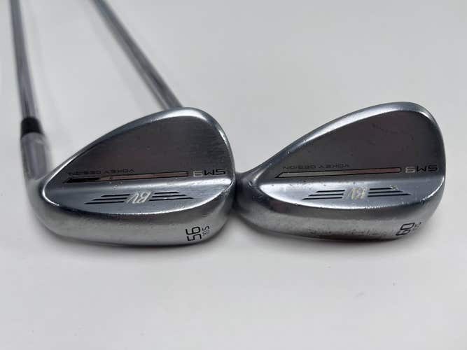 Titleist Vokey SM9 Tour Chrome Wedge Set 56* 10 60* 10 Wedge Steel Mens RH