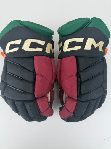 CCM JetSpeed FT1 Pro Stock Hockey Gloves 14” Black COYOTES 4674