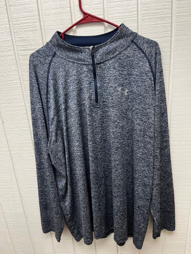 Under Armour Men’s 3XL Quarter Zip Sweatshirt Lightweight Heather Blue Sporty