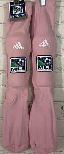 Adidas MLS Youth Large Sock Guard Shin Insert Ankle Padding Light Pink Knee High